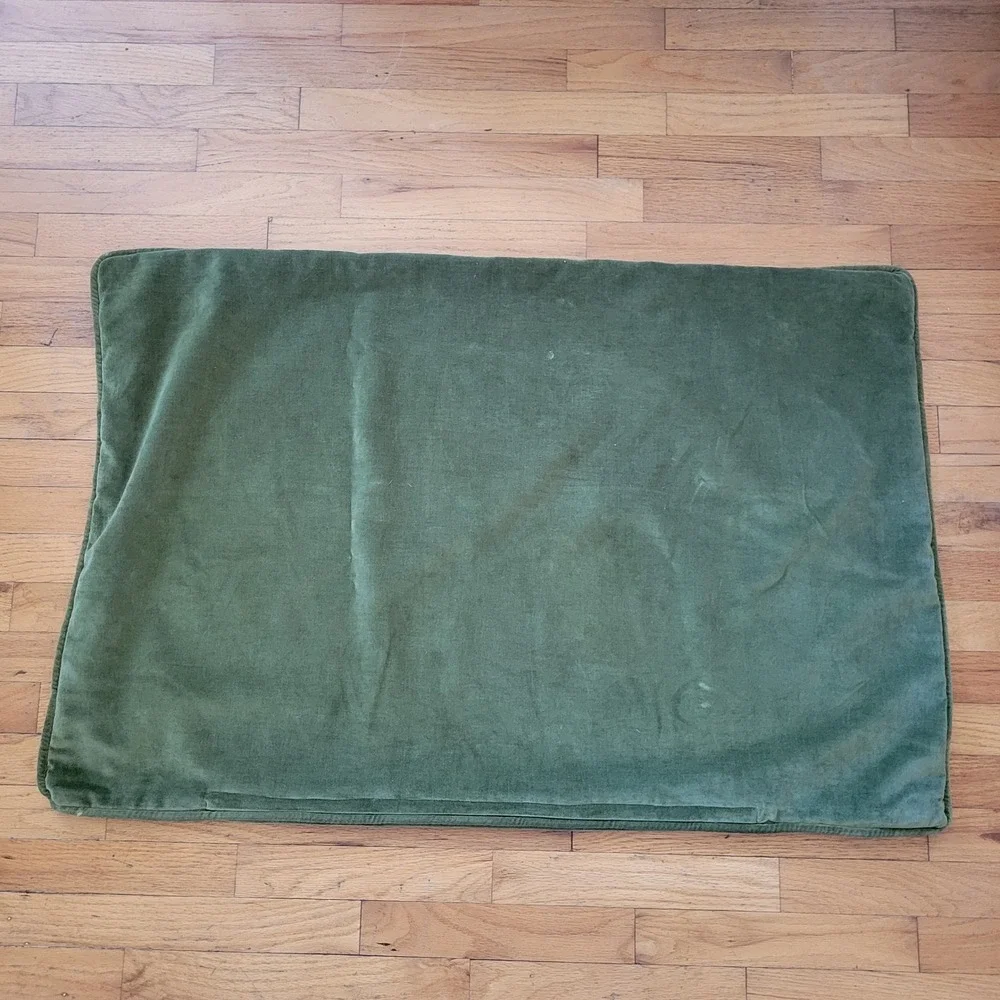 Pintura Studio Olive Green Velour Custom Rectangle Pillow Cover Damask Medallion
